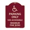 Signmission Parking Van Accessible Minimum Fine $250 Heavy-Gauge Aluminum Sign, 24" x 18", BU-1824-23405 A-DES-BU-1824-23405 - alternate 1